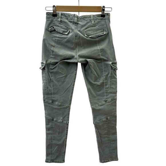 J Brand Slim Fit Cargo Pants Zippered Ankles Pockets Mint Olive Worn Womens 36 - Picture 4 of 13